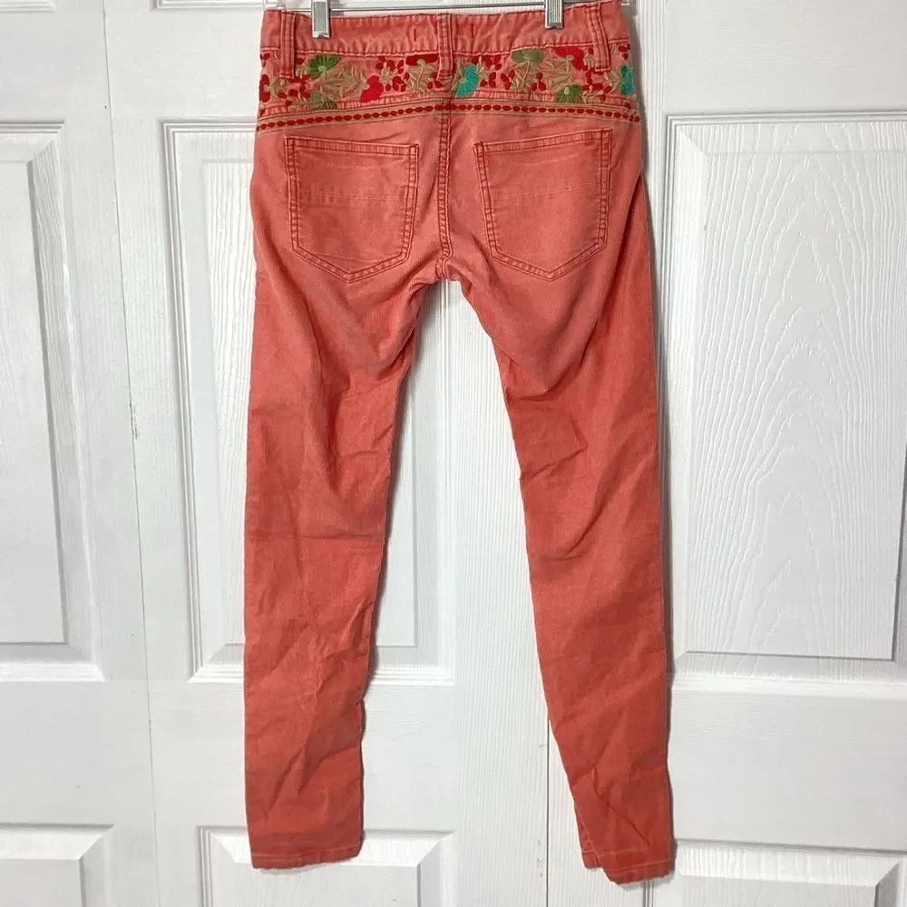 Free People Coral Embroidered Cords Size 25